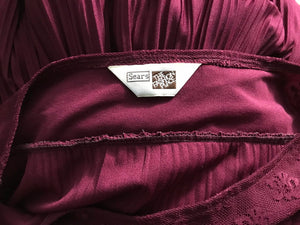 Vintage Sears 1970’s maroon dress L