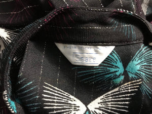 Vintage 1970’s sheer black metallic Sears shirt blouse M L