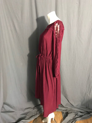 Vintage Sears 1970’s maroon dress L