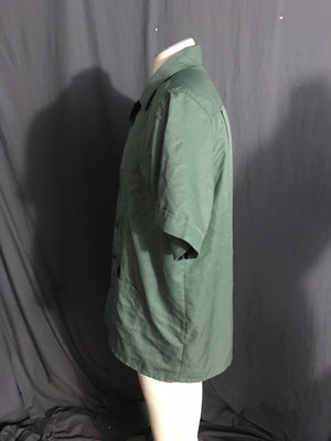 Vintage Guayabera green embroidered shirt L