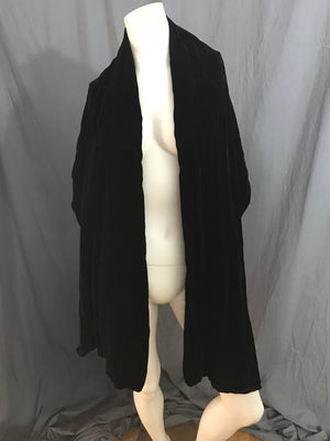 Vintage black velvet cape stole