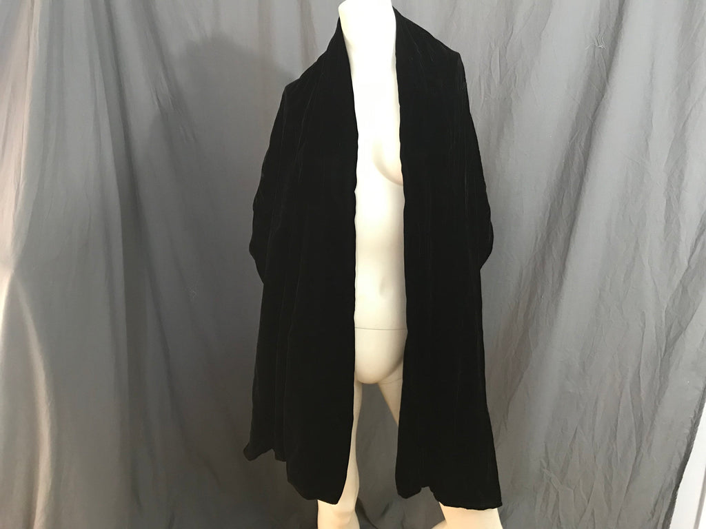 Vintage black velvet cape stole