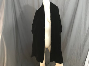 Vintage black velvet cape stole