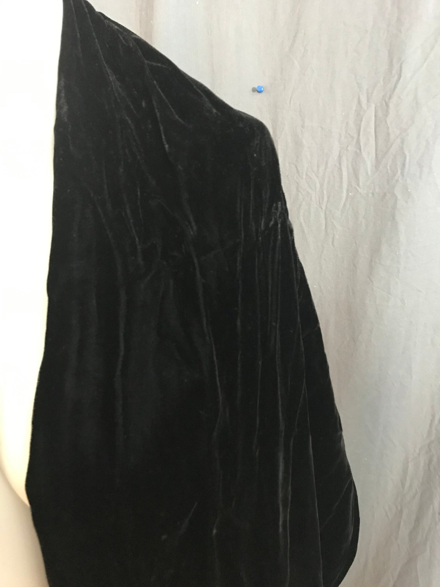 Vintage black velvet cape stole