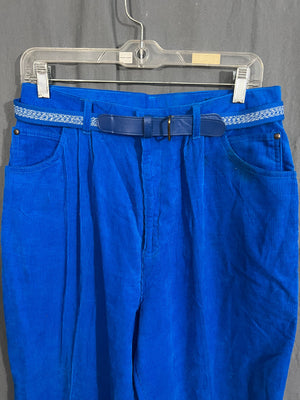 Vintage 1980's blue cord high waist pants 15/16 volup