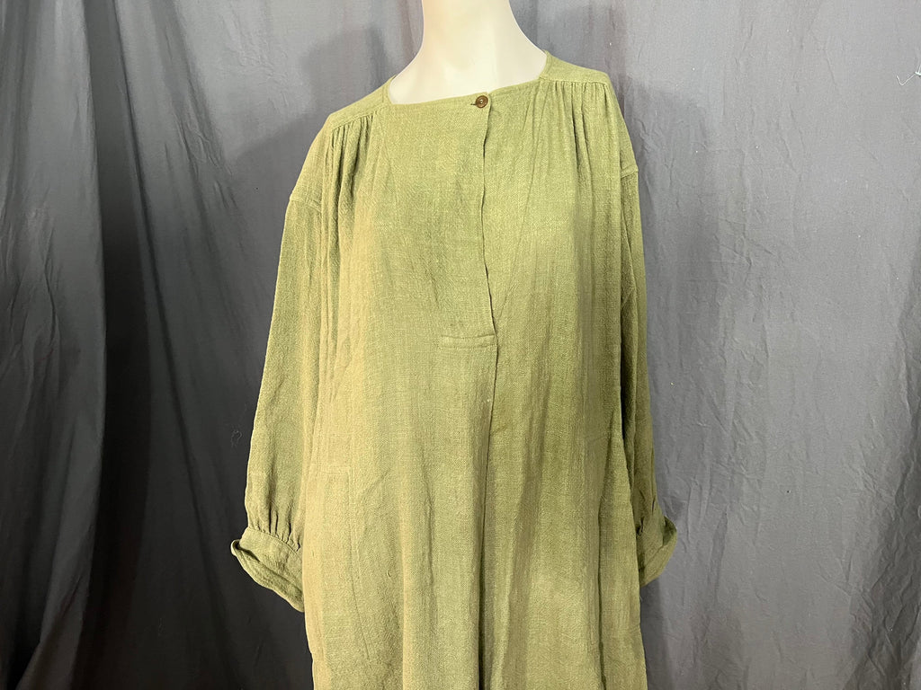 Vintage green India caftan dress L XL