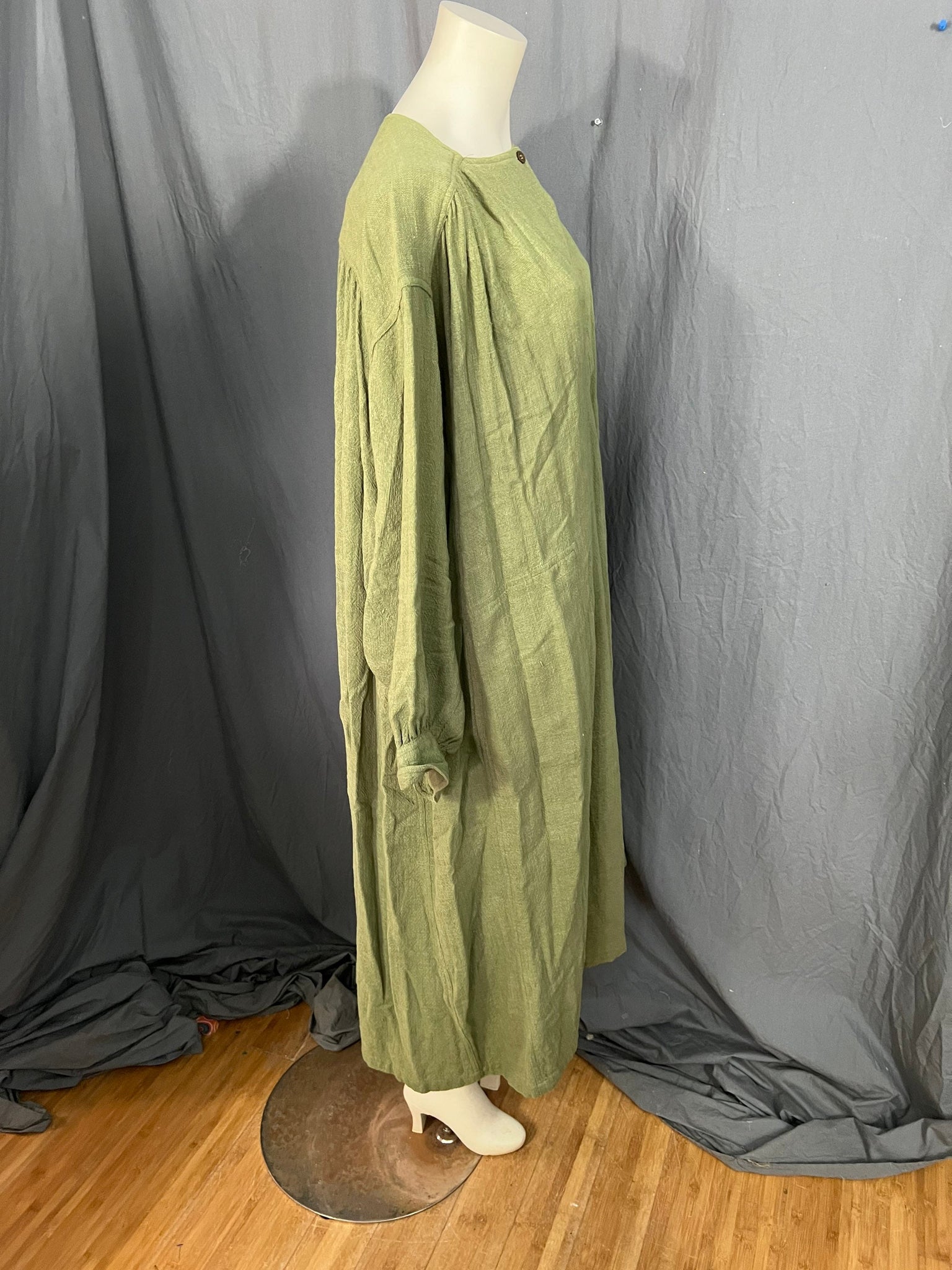 Vintage green India caftan dress L XL