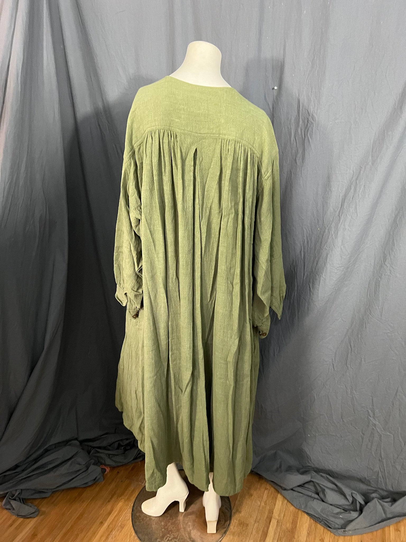 Vintage green India caftan dress L XL