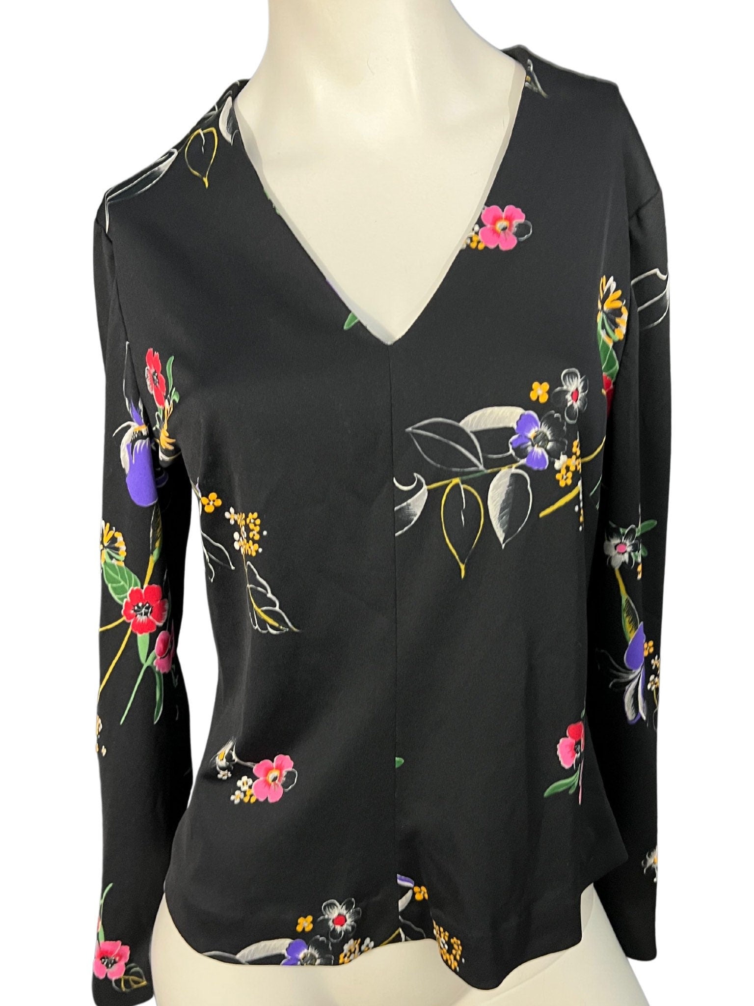 Vintage 70’s womens floral top blouse shirt L
