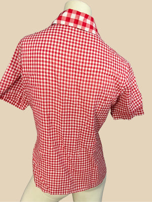Vintage 70’s womens shirt red check L