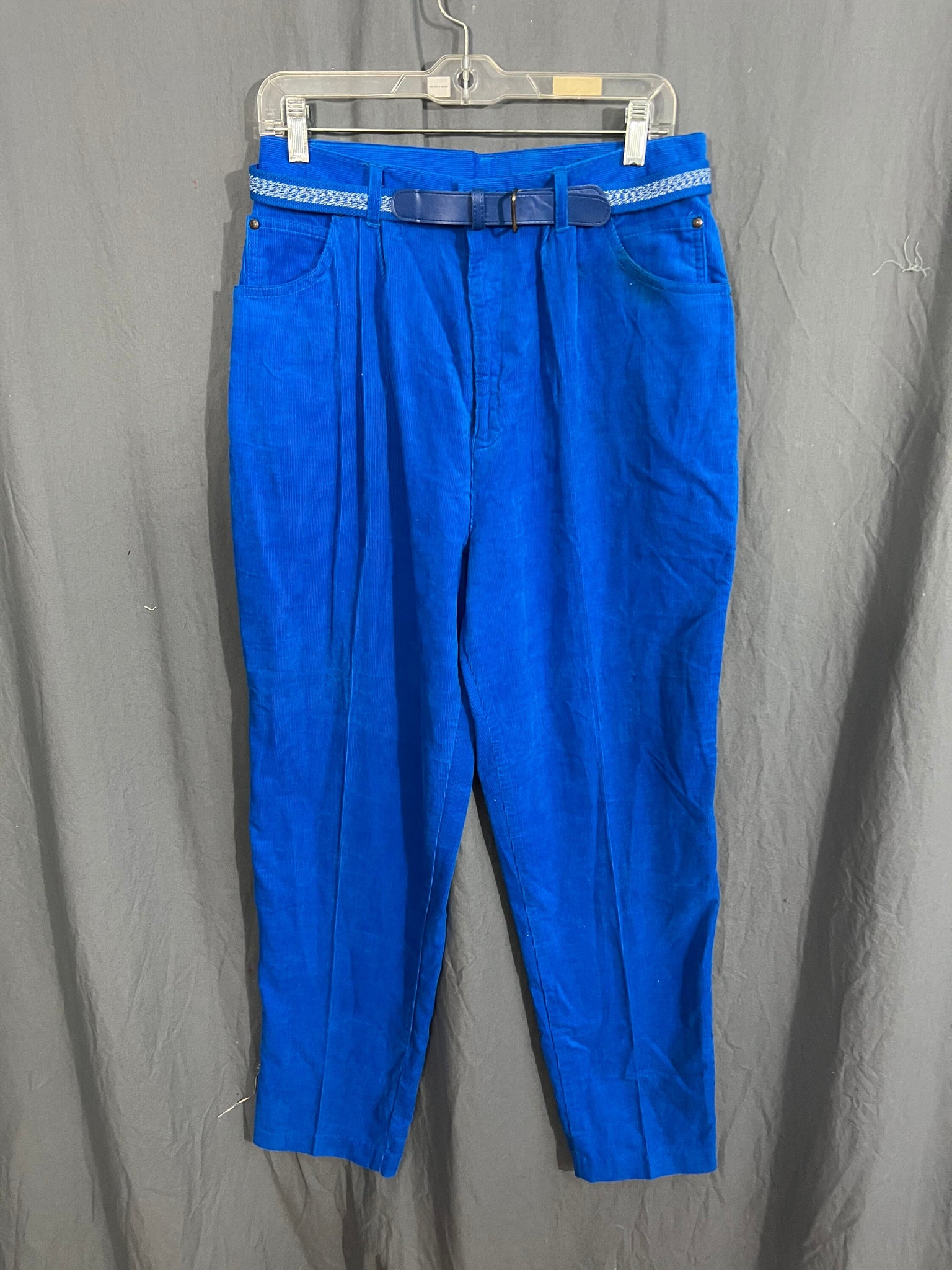 Vintage 1980's blue cord high waist pants 15/16 volup