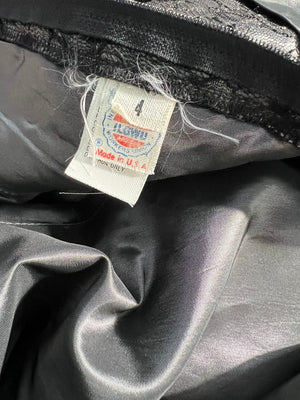 Vintage 80's black and gray drop waist lace and velvet party dress 4