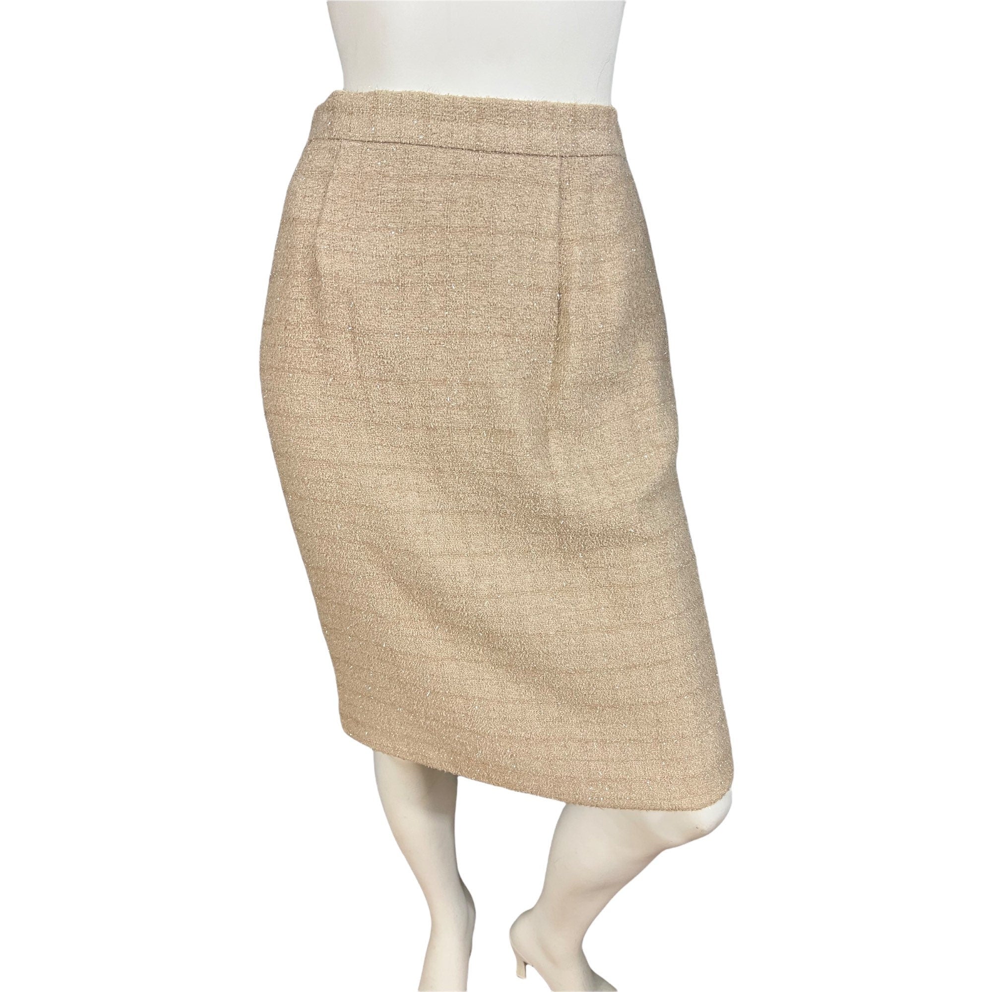 Vintage Victor Costa suit 4 gold and tan