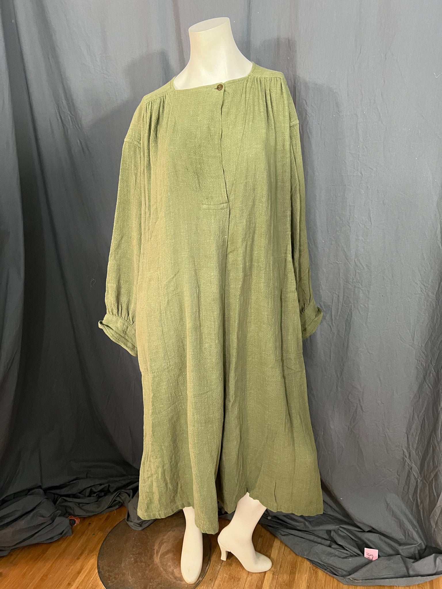 Vintage green India caftan dress L XL