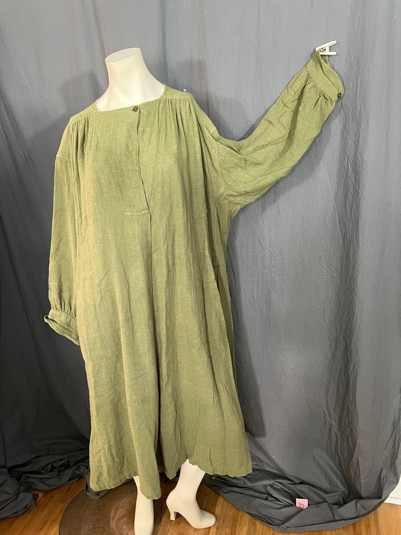 Vintage green India caftan dress L XL