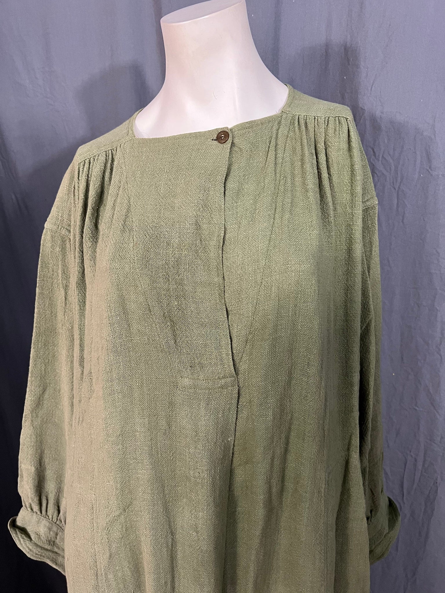 Vintage green India caftan dress L XL