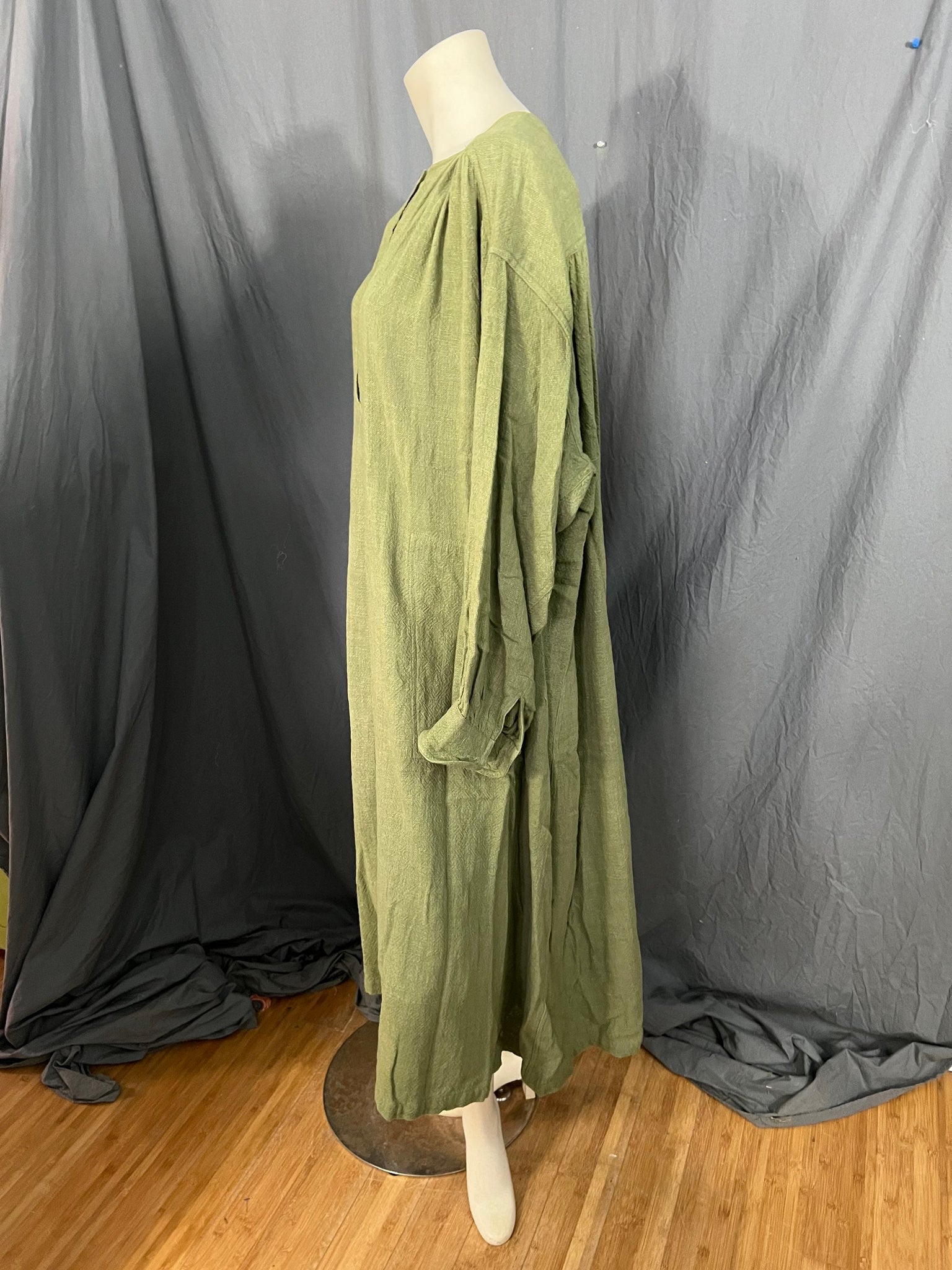 Vintage green India caftan dress L XL