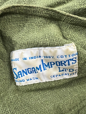 Vintage green India caftan dress L XL