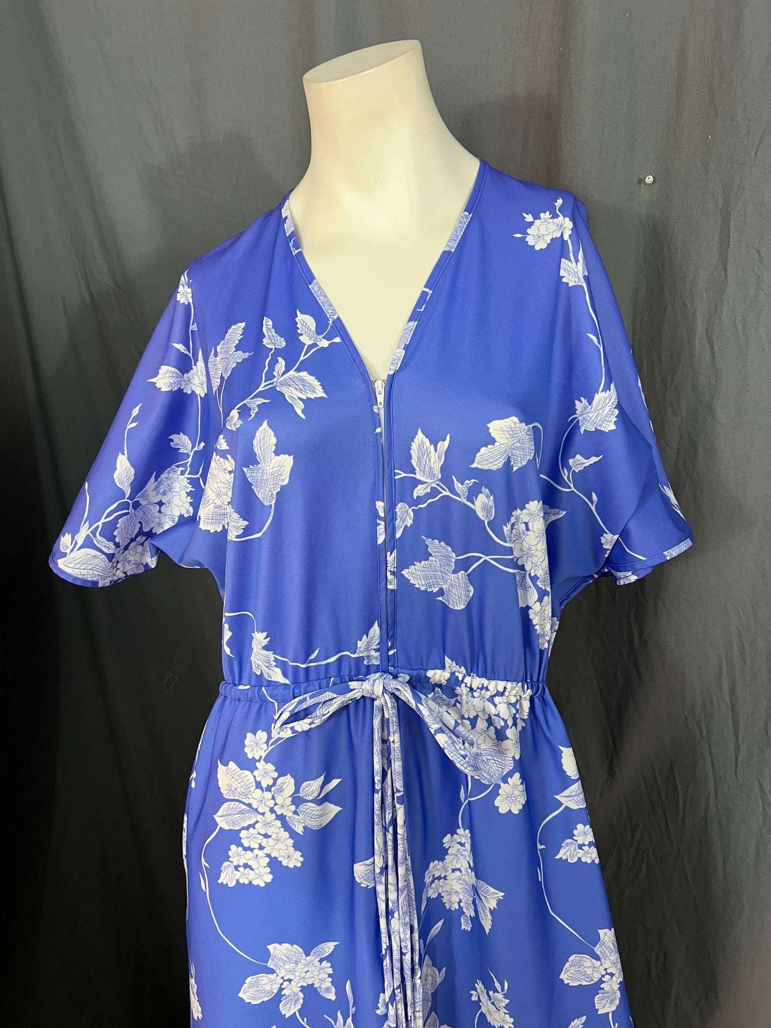 Vintage 1970's tropical Granada caftan dress L