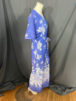 Vintage 1970's tropical Granada caftan dress L