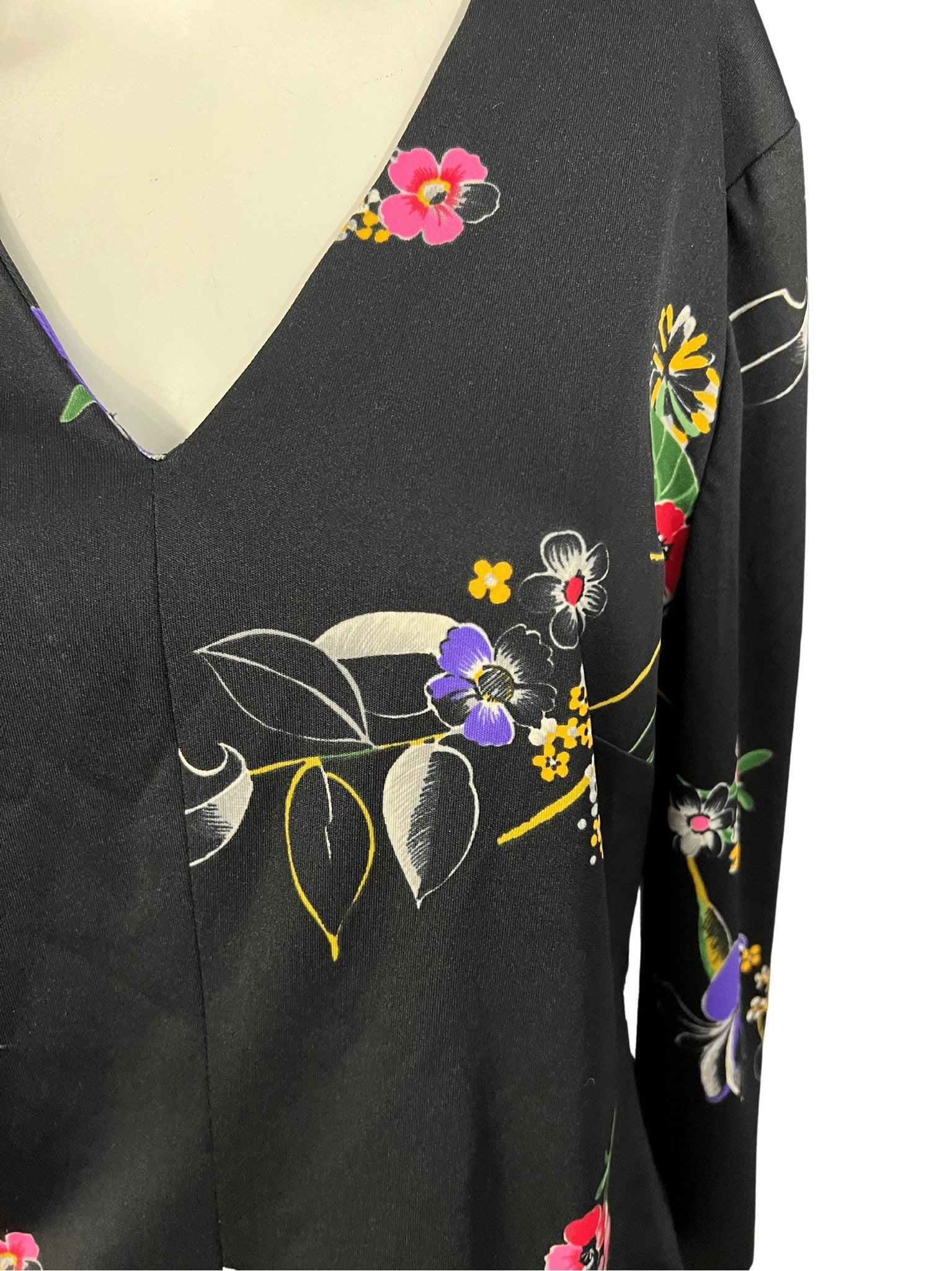 Vintage 70’s womens floral top blouse shirt L