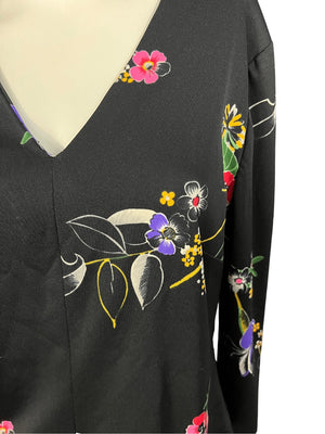 Vintage 70’s womens floral top blouse shirt L