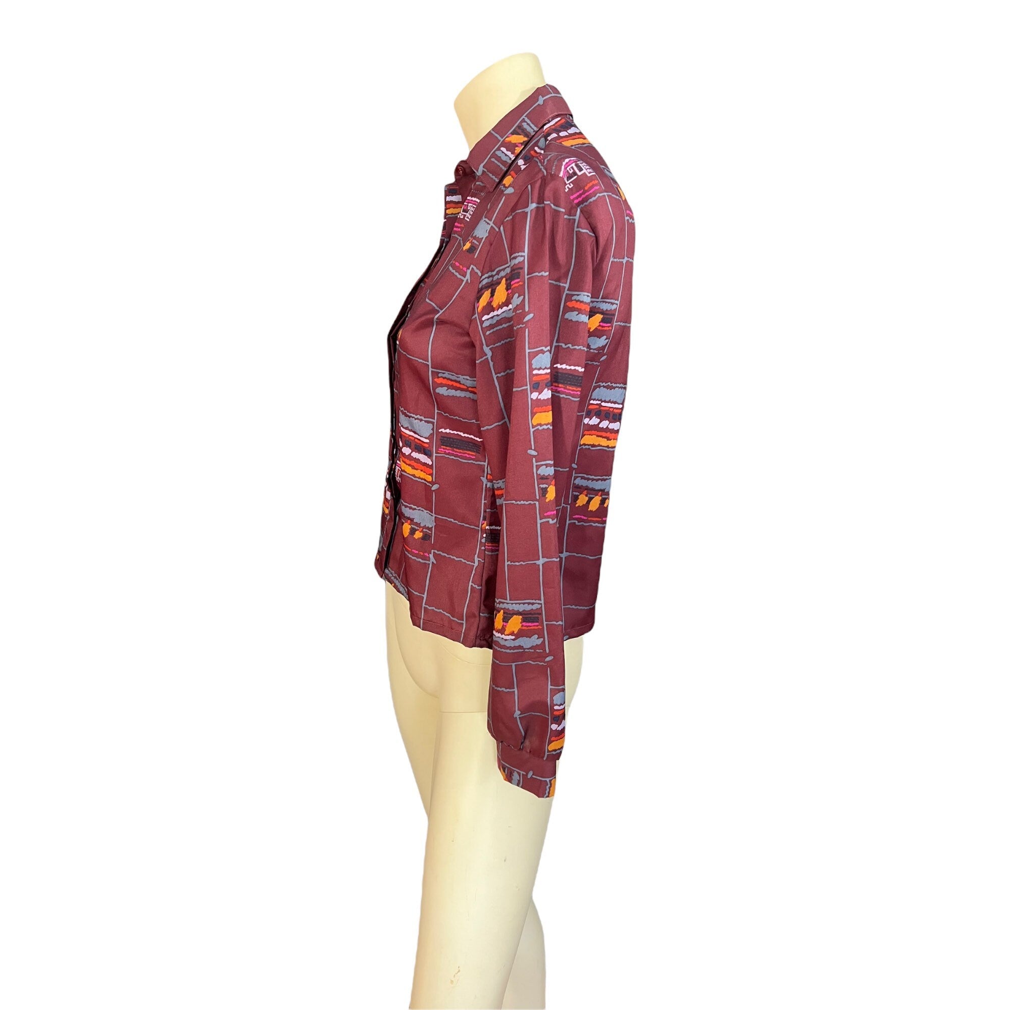 Vintage 80's women's shirt Plackets M 7-8