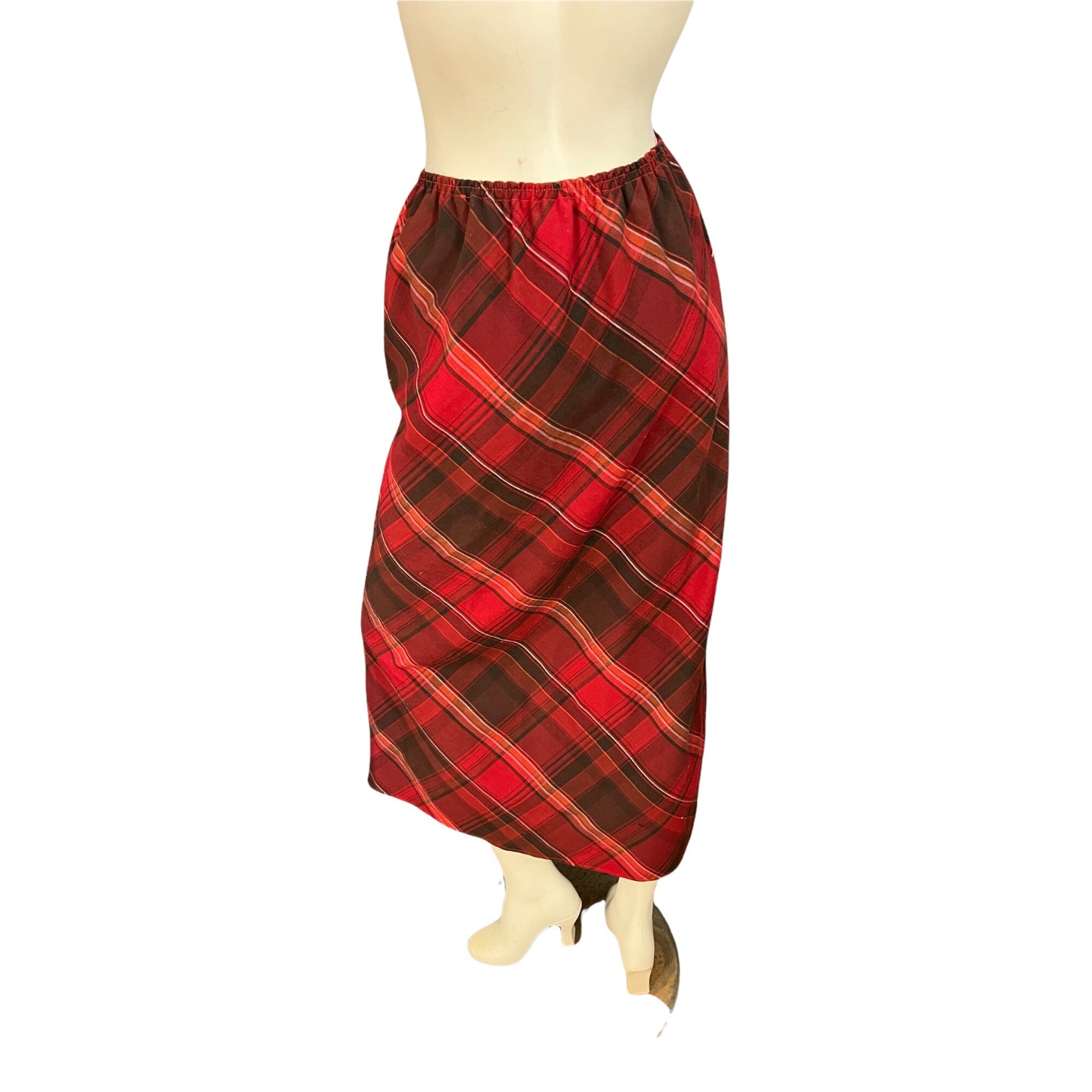Vintage 80's handmade plaid dress set M L