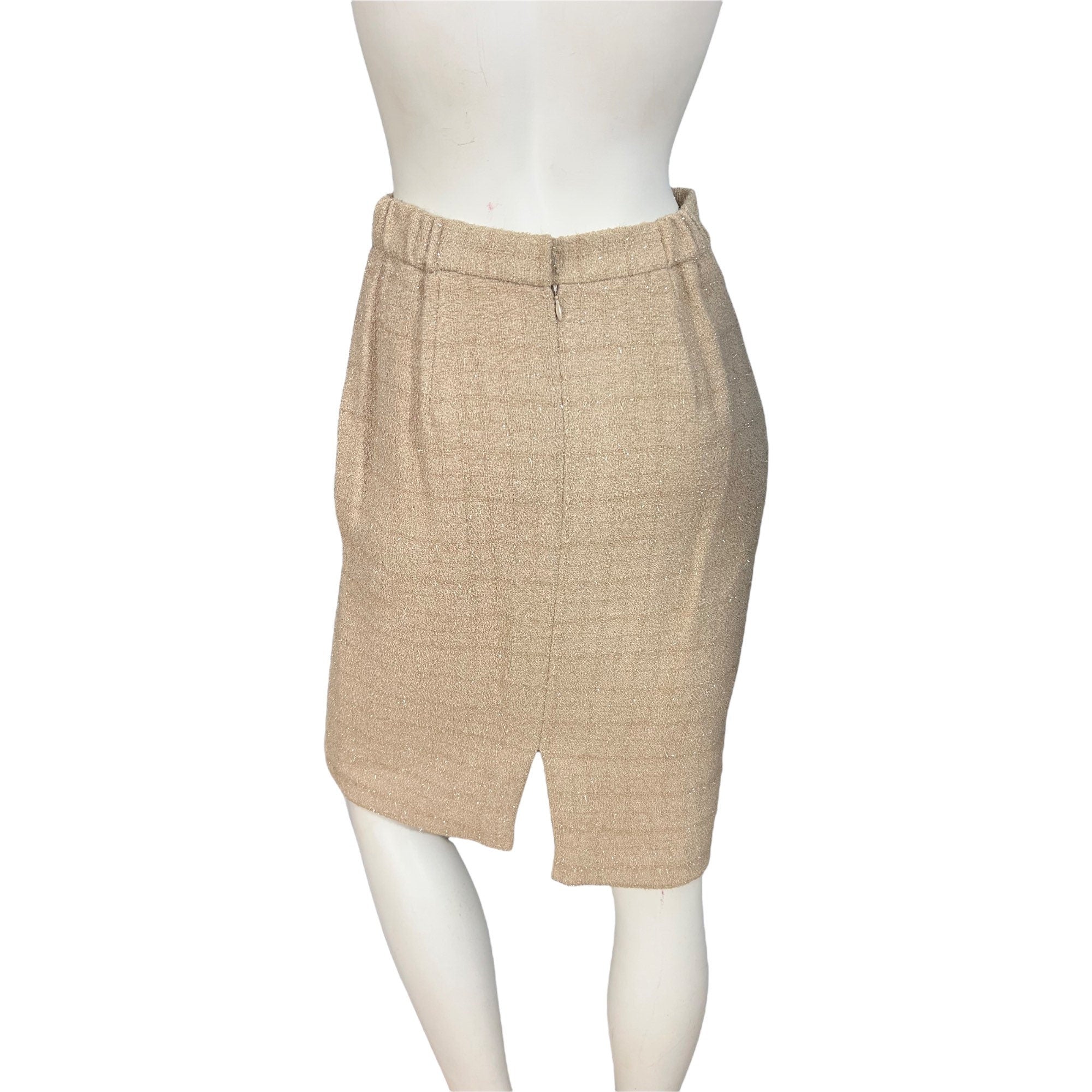 Vintage Victor Costa suit 4 gold and tan