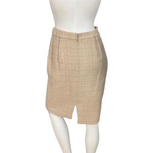 Vintage Victor Costa suit 4 gold and tan