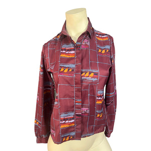Vintage 80's women's shirt Plackets M 7-8