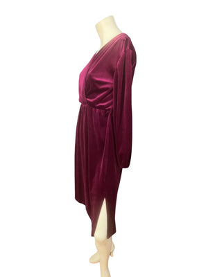 Vintage 70's maroon velar dress M L