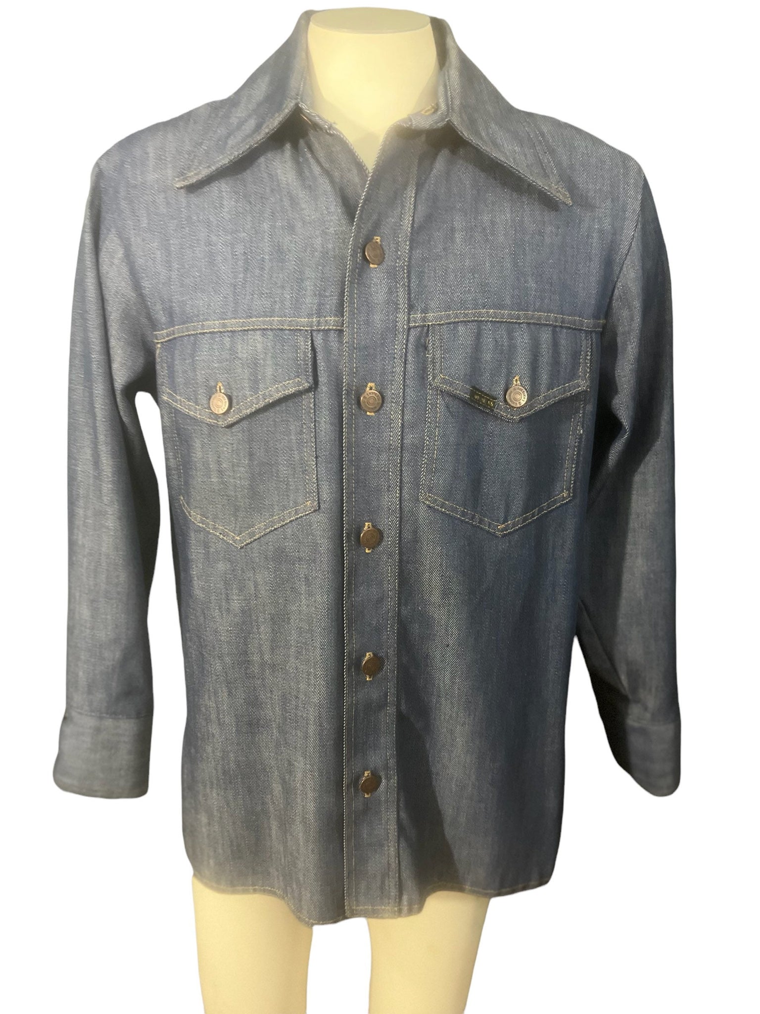 Vintage 70's jean jacket shirt Sears Roebuck 44