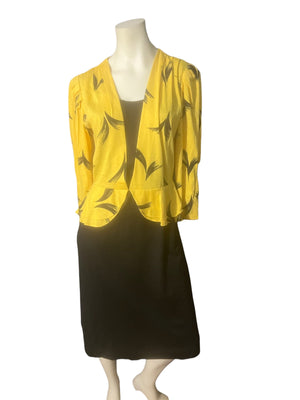 Vintage 80's Sally Lou peplum mod dress L