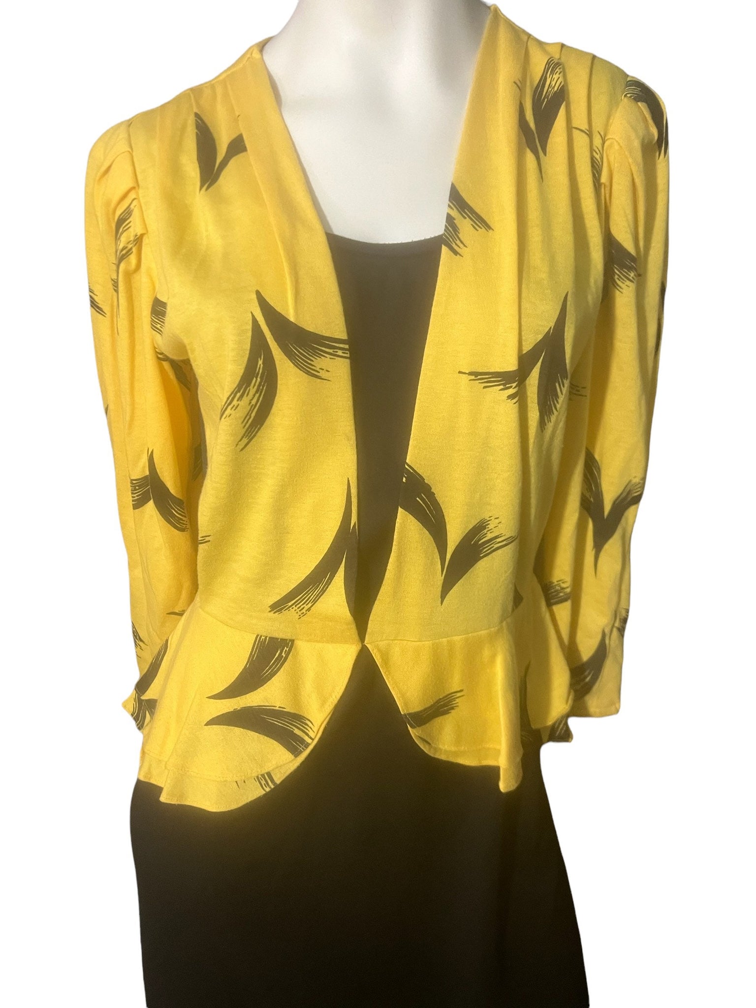 Vintage 80's Sally Lou peplum mod dress L