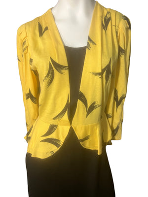 Vintage 80's Sally Lou peplum mod dress L