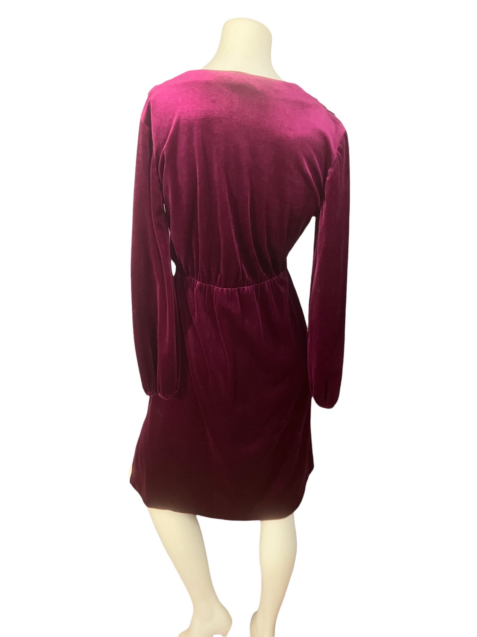 Vintage 70's maroon velar dress M L