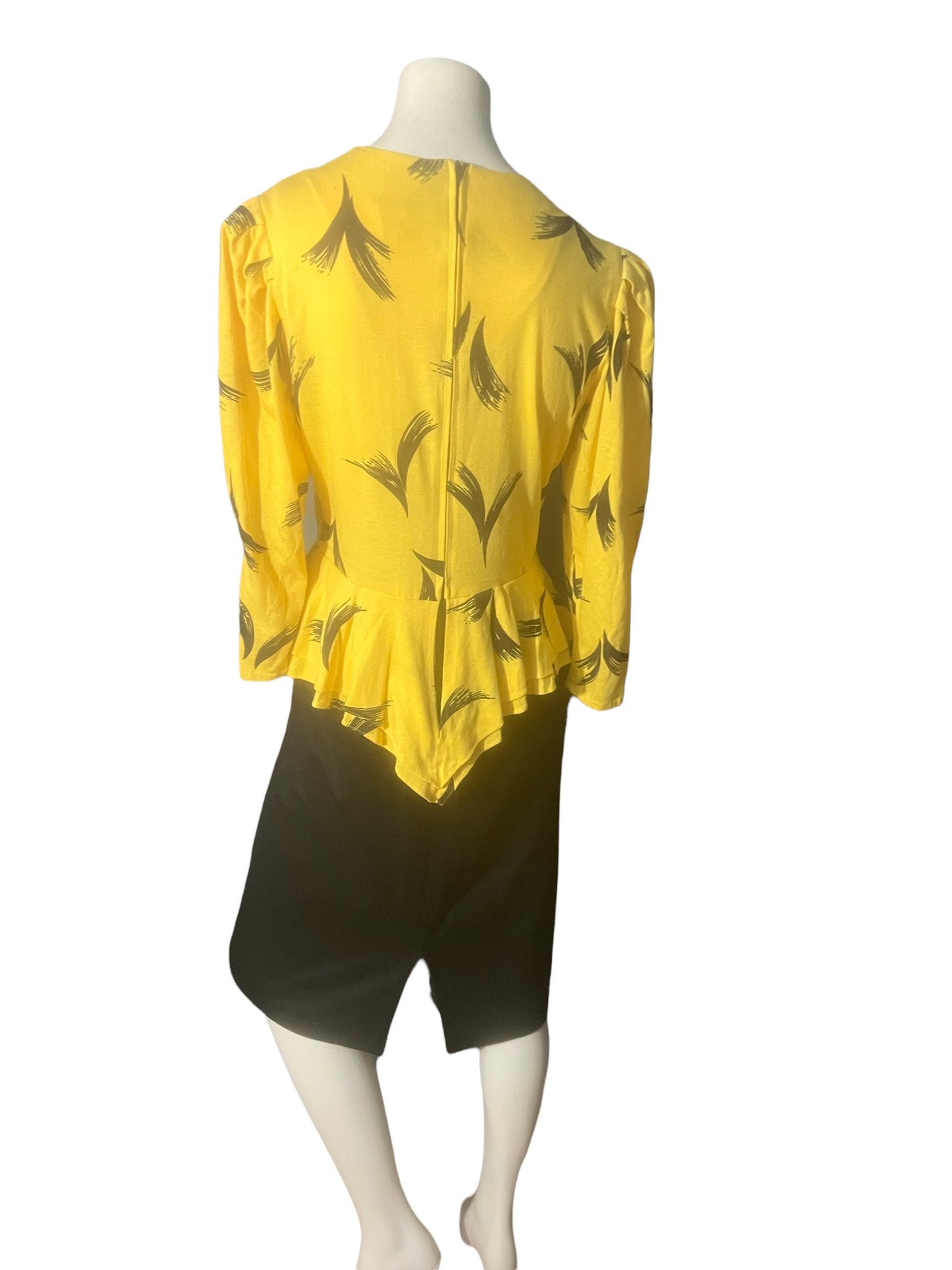 Vintage 80's Sally Lou peplum mod dress L
