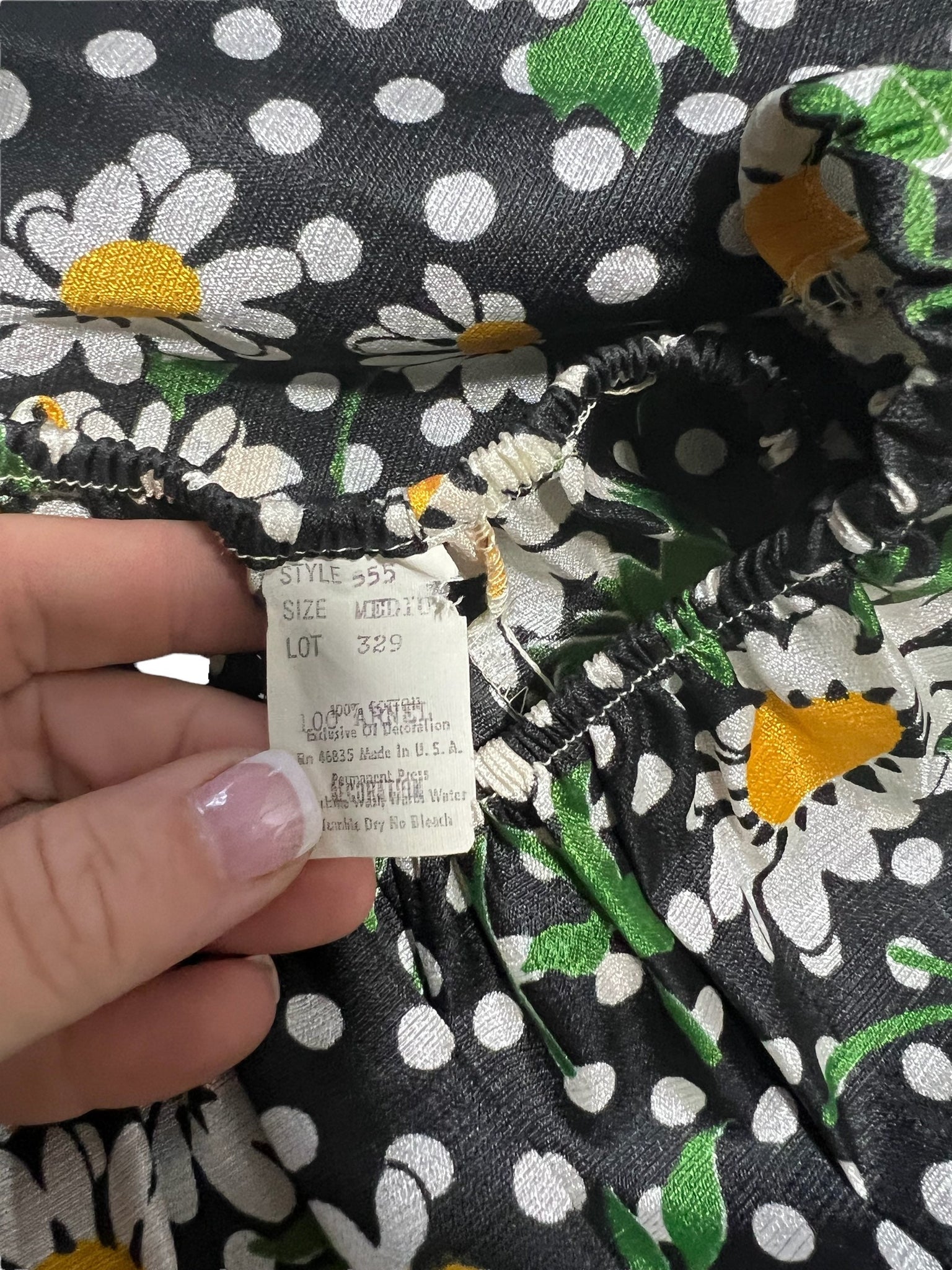 Vintage 70’s daisy floral maxi dress M