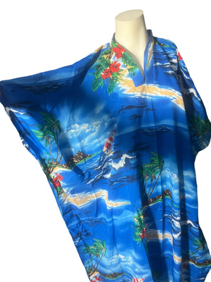 Vintage Hawaiian kaftan dress L