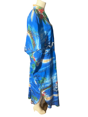 Vintage Hawaiian kaftan dress L