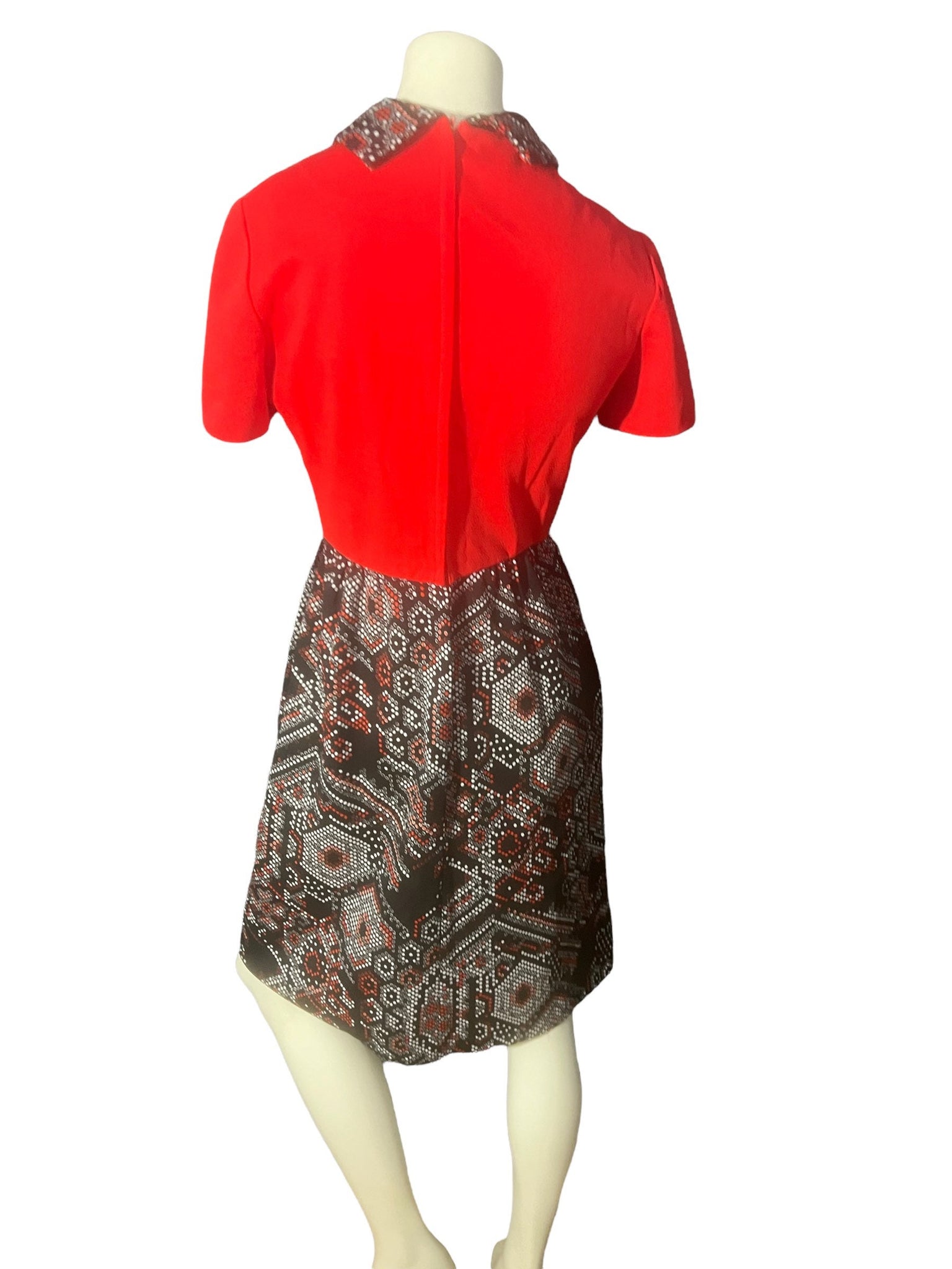 Vintage 70's red and black scooter dress M