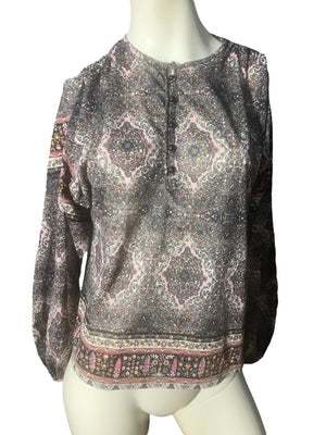 Vintage 70's women's paisley boho shirt M