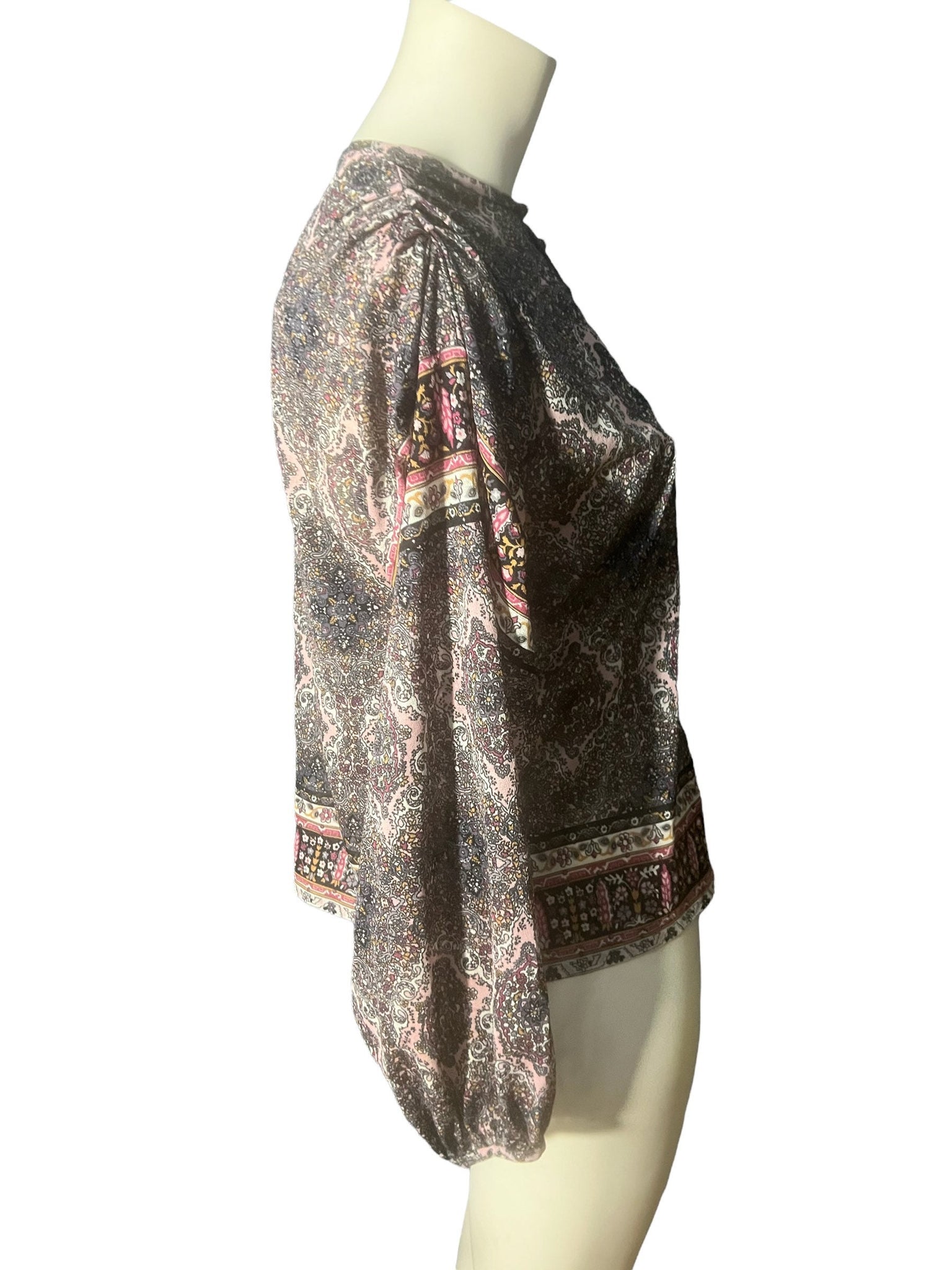 Vintage 70's women's paisley boho shirt M