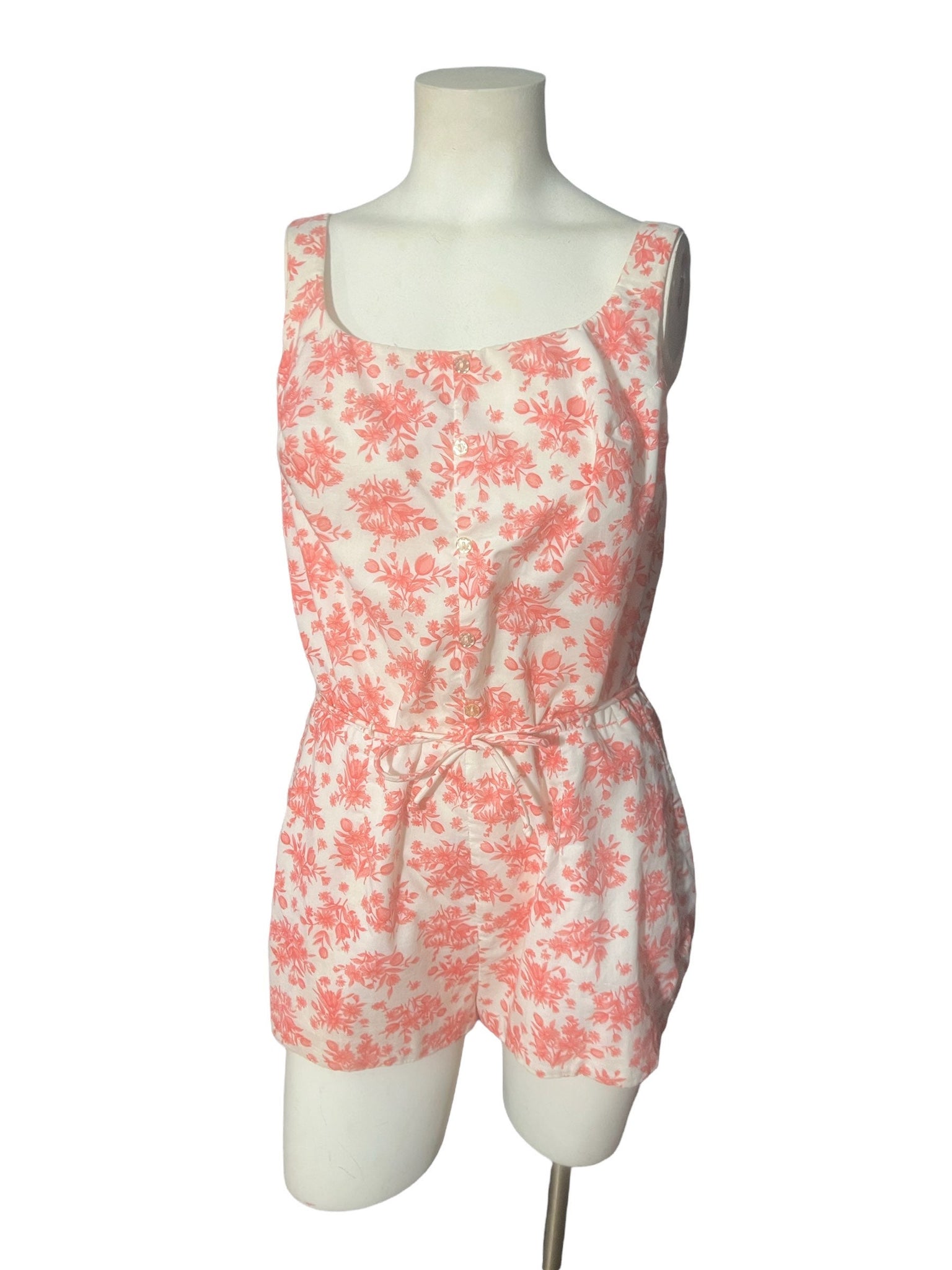 Vintage 60's cotton playsuit bathing suit M L