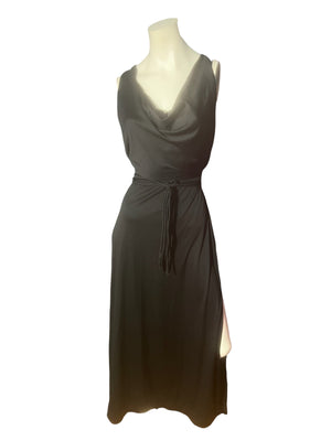 Vintage 70's slinky black dress M