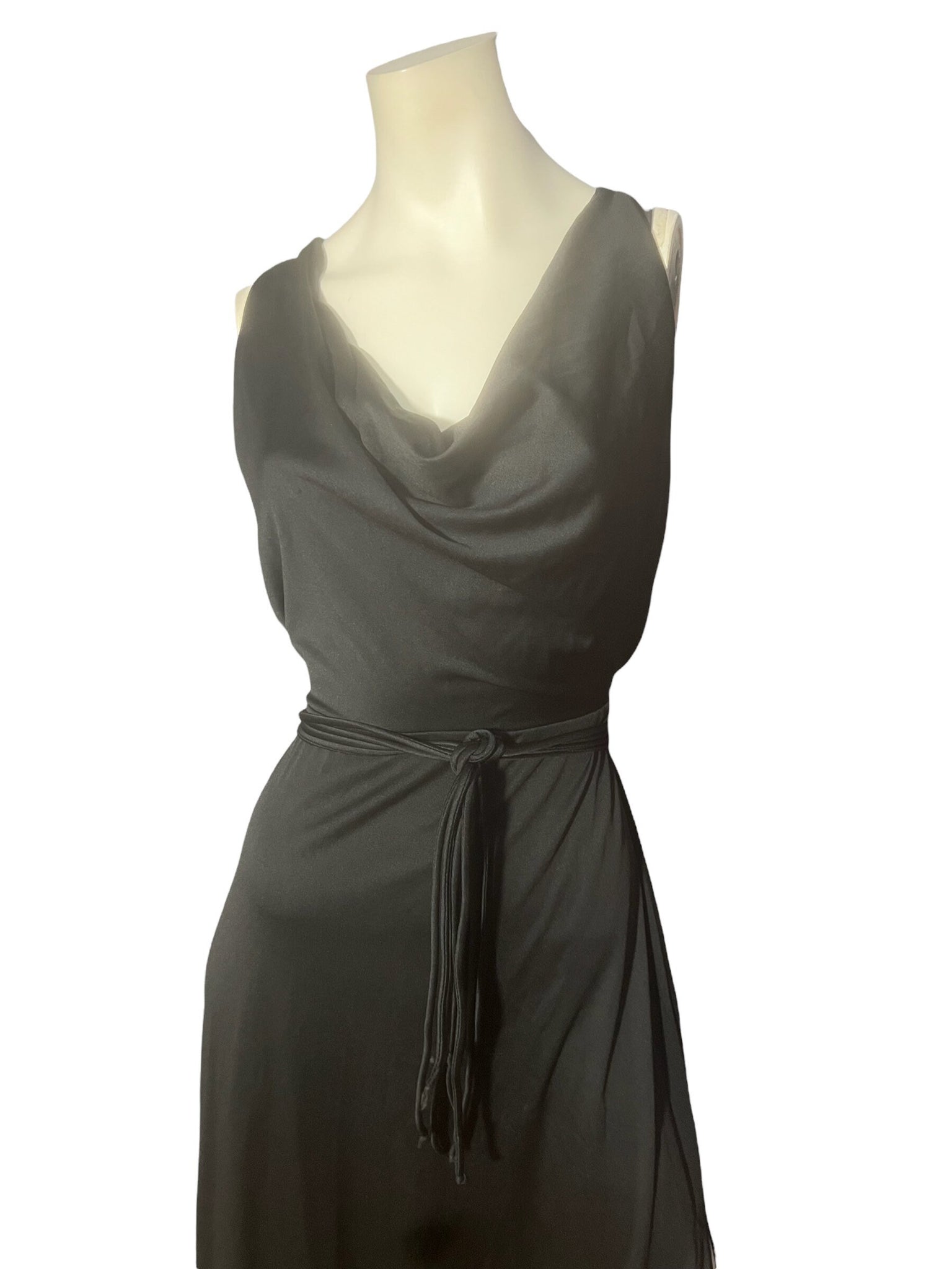 Vintage 70's slinky black dress M