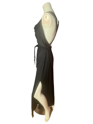 Vintage 70's slinky black dress M