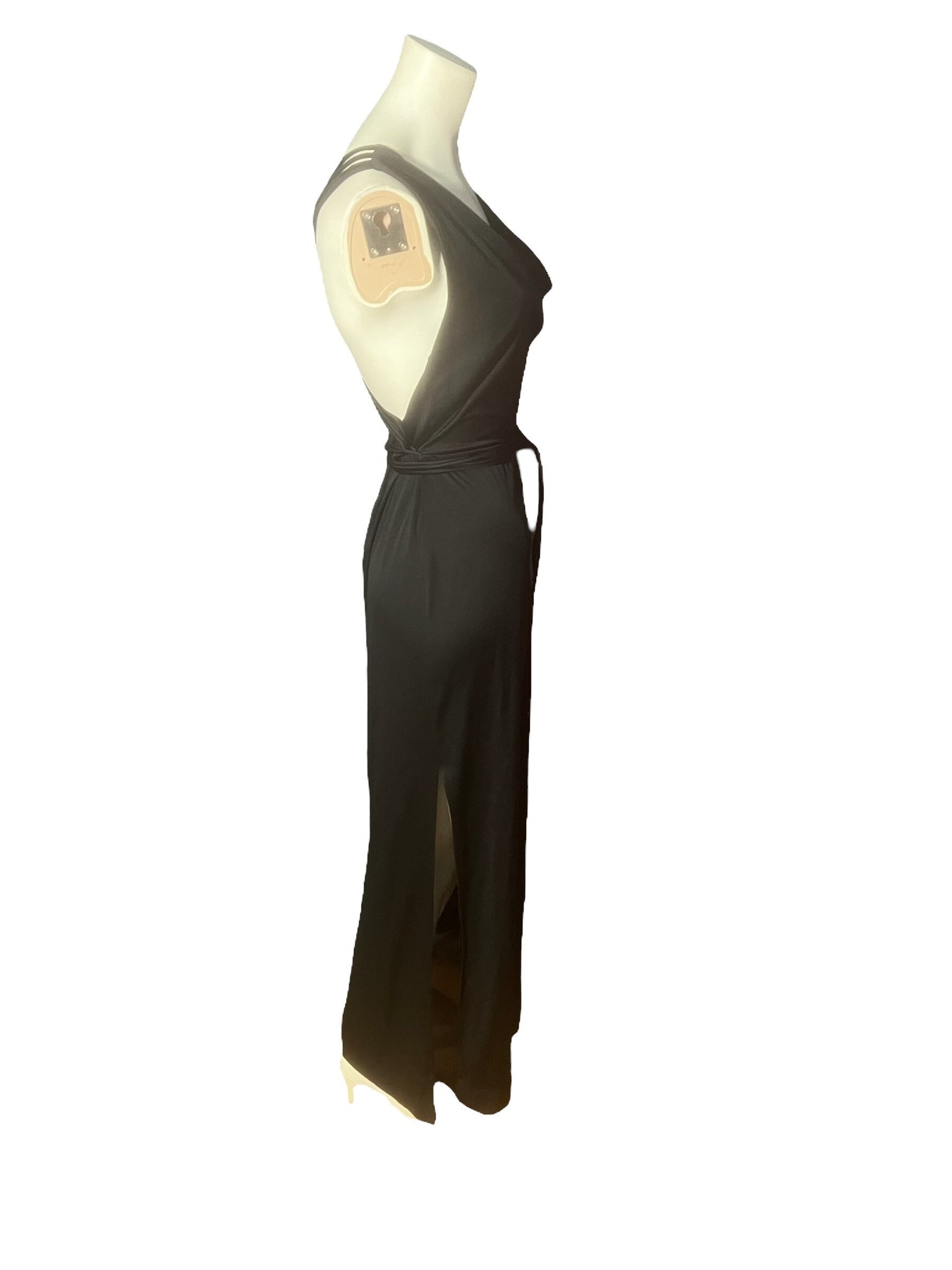 Vintage 70's slinky black dress M