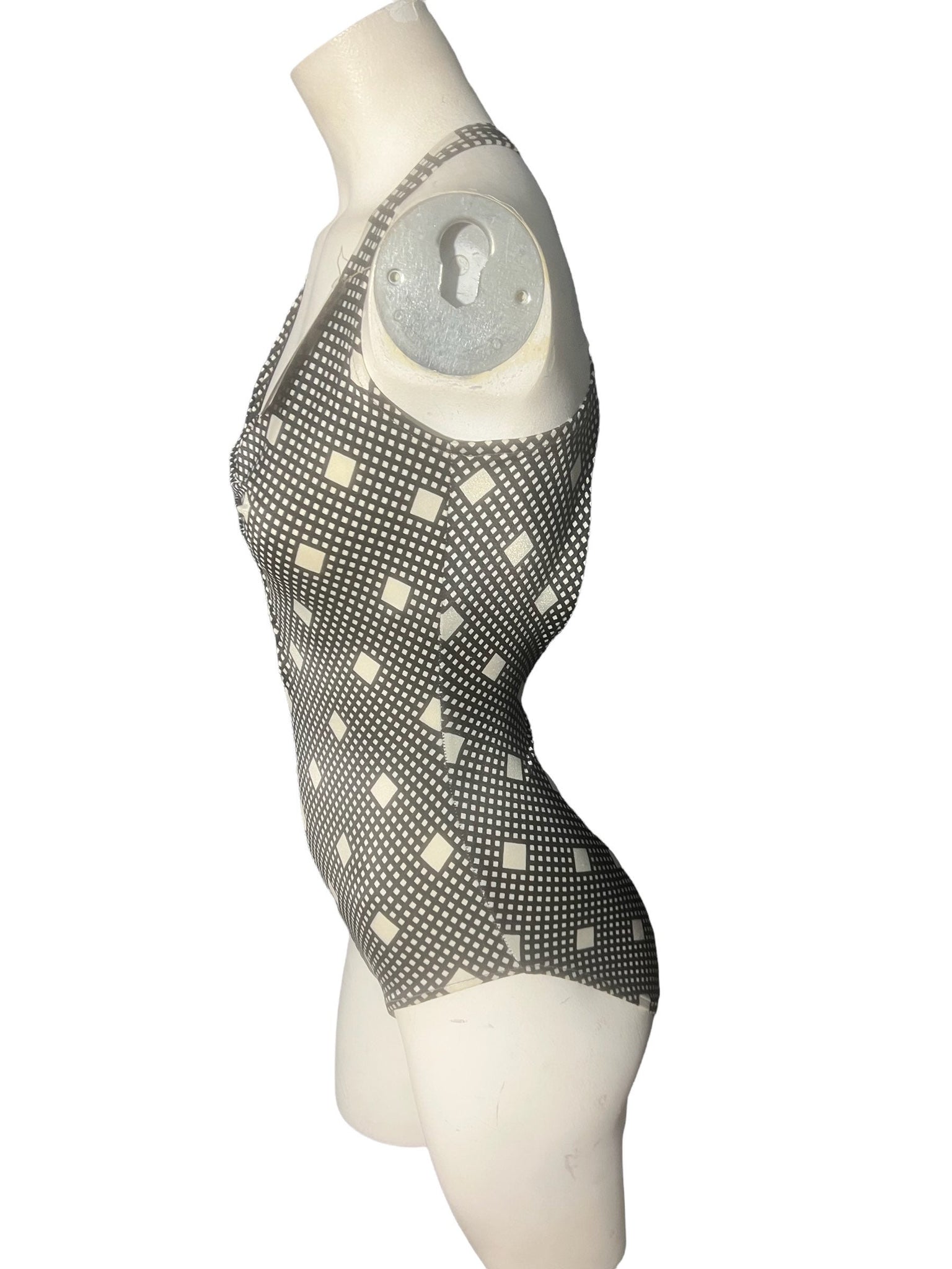 Vintage 70's deep V Gabar bathing suit 12